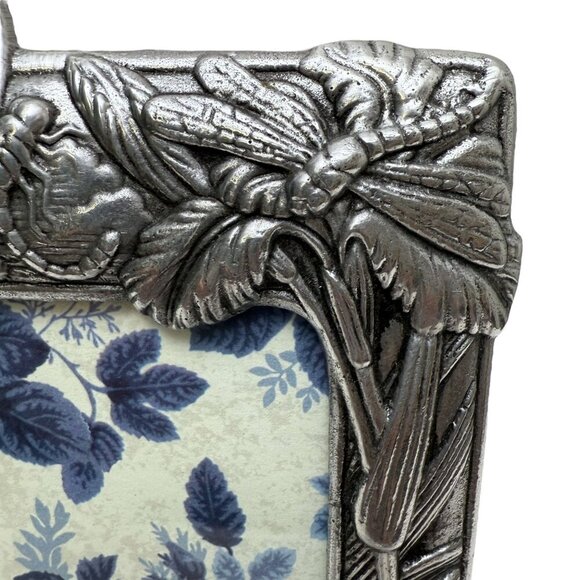 Vintage Arthur Court Frame Dragonflies Iris Metal 1987 7.5"h Art Nouveau Style - Picture 3 of 9